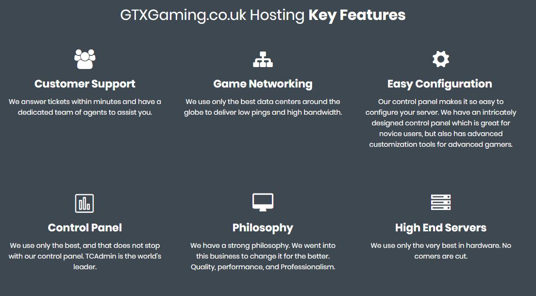GTX gaming company features