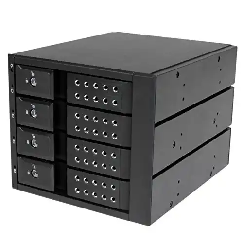 StarTech.com 4-Bay Mobile Rack Backplane Trayless Hot Swap Mobile Rack Backplane for 3.5in SAS II/SATA III 6 Gbps HDD (HSB4SATSASBA)